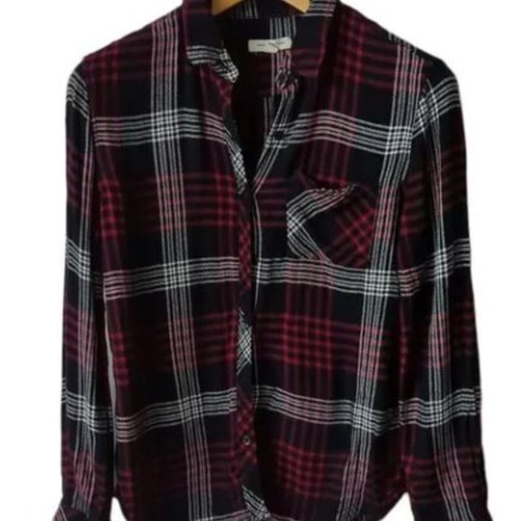 Beachlunchlounge Charley Plaid Flannel Button Down Shirt - EUC - Picture 2 of 4